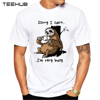 TEEHUB Smieklīgi Aizņemts Slinkums Vīriešu T-Krekls Hipster Ļoti aizņemts Dizaina Īsām Piedurknēm Topi Geek Stilu Vīriešu Tee Krekli