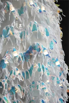 Lāzera Sequin Marles Auduma gaismu atstarojoša Noplīsis Pušķi Vizuļi DIY Skatuves Apģērbu, Aksesuārus Dekoru Svārki Kāzu Kleitu Audumu Dizainers