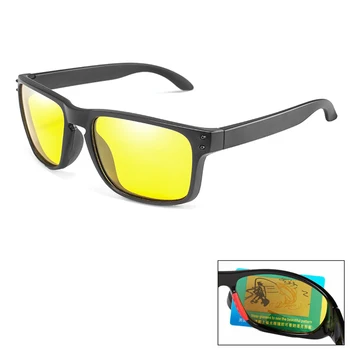 Unisex Saulesbrilles Polarizētās Nakts Redzamības Brilles Vīrieši, Dzeltenā Objektīva Retro Saules Brilles Sievietēm Drošas Braukšanas Brilles UV400