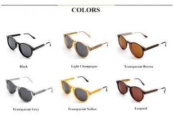 VWKTUUN Kārta Vintage, Saulesbrilles Sievietēm, Vīriešiem Punkti Caurspīdīgs Rāmis, Saules brilles Sievietēm, Āra Apļveida Toņos Brilles UV400
