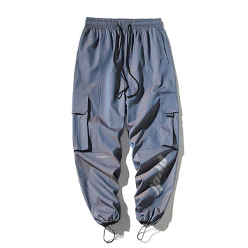 Vīrieši Hip Hop Armijas Zaļā Kravas Bikses joggers Treniņbikses (Dungriņi), Vīriešu Lentes Streetwear Harēma Bikses Sieviešu Modes Bikses