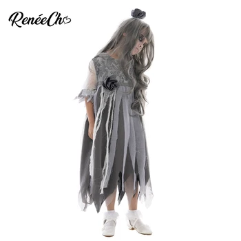 Reneecho Gara Līgava Meitenes Kostīms Bērniem Haunted Skaistumu Kostīmu La Llorona Deluxe Masku Halloween Kostīms, Kleita, Plīvurs Komplekts