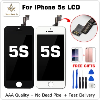 1 GAB. Mazumtirdzniecības AAA+++ Kvalitatīvs Ekrāns iPhone 5S SE LCD Displejs Ar Touch Digitizer Aukstā Līme Bezmaksas Piegāde