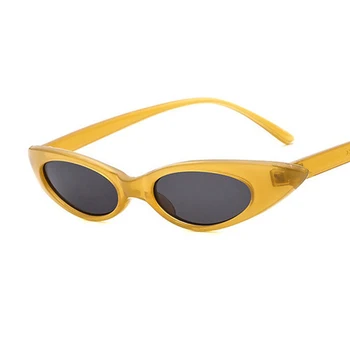 Maza Kaķu Acu Rāmja Saulesbrilles Sievietēm, Vīriešiem Metāla Eņģi, Dzeltena, Rozā Objektīvs UV400 Aizsardzība Modeļa Stilā Sexy Dāmas Brilles