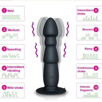 Bezvadu Prostatas Massager Anālais Vibrators paredzēts Vīriešiem, Silikona Vīriešiem Masturbator Anālais Plug Pieaugušo Seksa Rotaļlietas, Vibratori ar piesūcekni