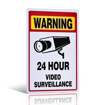 Brīdinājums 24hour video Metāla/Skārda Zīme, Māju, Biroju, Restorānu, Bāru dzelzs Gleznas