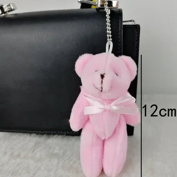 20PCS Mini lācītis Pildījumu Plīša Rotaļlietas 12cm Mazo rozā Lācis mīkstās Rotaļlietas pelucia Kulons Bērniem Dzimšanas dienas Dāvanu Dekori CMR040