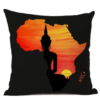 Āfrikas mākslas spilvens segums, 45x45cm spilveni, modeļus veido izsmalcinātu ainavu un kartes, apdares mājās gultas dīvāns