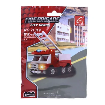 AUSINI Būvniecības City Ugunsdzēsēju Mašīna, Celtniecības Bloki, ugunsdzēsējiem Rotaļlietas Bērniem Kravas Auto Ugunsdzēsējs Mini Skaitļi Modelis Bērniem Rotaļlietas