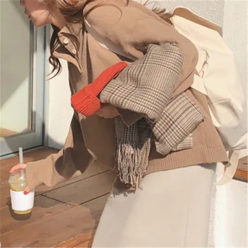 Sieviete Džersija 2020. gadam korejas Gadījuma Polo Apkakli, garām Piedurknēm Lielgabarīta Džemperis Sieviete Visu Maču Trikotāža YYQX099