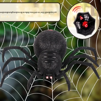 2 Kanālu Tālvadības Simulācijas Elektriskā Zirnekļa Modeli, Rotaļlietu Acis Spīdēja Grūts Biedējošu RC Rotaļlietas Halloween Mānīšanās Aksesuāri