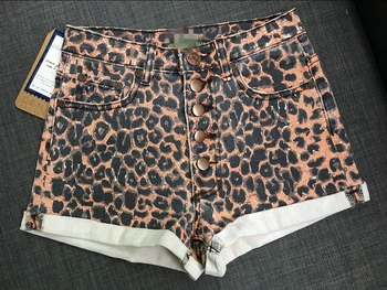 Sexy Leopards Drukāt Džinsu Šorti ar Augstu vidukļa Džinsa Karstā Bikses Sievietēm, Nakts Kluba Puses Bikses Apģērbs Hotpants
