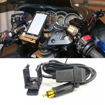 Jauna 12V-24V Ūdensizturīgs Motociklu DIN Hella Powerlet Spraudni 2.1 Dual USB Lādētāja Ligzda Strāvas Adapteris Ar 1.8 m Kabeli BMW