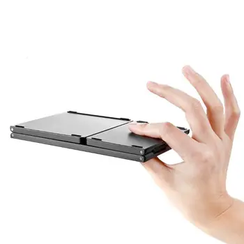 Universālā Trīs Flipping Bezvadu Bluetooth Kabrioleta Mini Tastatūra ar Skārienpaliktni Tablešu Mobilais Datoru Tastatūras