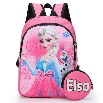 2gab/daudz Disney princess 3-6 gadus veci schoolbag+ makā monētu Saldēti Elsa meitene zēns bookbag bērniem bērnudārzā mugursoma