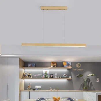 Mūsdienu LED Koka Kulons Gaismas Ēdamistabas Telpu Dekorēšana Mājas Dzīvojamā Istabā Mākslas Kulons Lampa Virtuvē Karājas Iekštelpu Apgaismojums