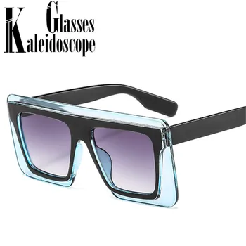 Lielgabarīta Saulesbrilles Sieviešu Luxury Vintage Kvadrātveida Saules Brilles Dāmas Bicolor Personības Liels Rāmji Briļļu Āra Brilles UV400