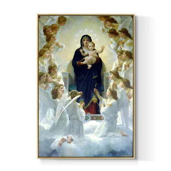 Bez rāmja klasisko reliģisko skaitļi jaunavas Marijas gleznas printings eļļas glezna drukāta uz kokvilnas sienas mākslas apdare attēlu