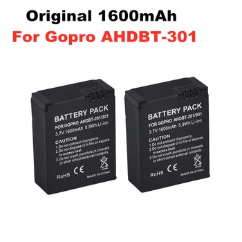 3.7 V 1600mAh AHDBT-301 AHDBT301 AHDBT 301 Li-ion Akumulatoru, par GoPro Hero3 Par GoPro AHDBT-301/201 action camera ierīču akumulatoru