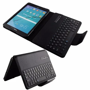 Kemile Noņemams Bezvadu Bluetooth Klaviatūru Portfeļa Ādas Stand Case Cover for Samsung Galaxy Tab S2 9.7 T810 T815 T819