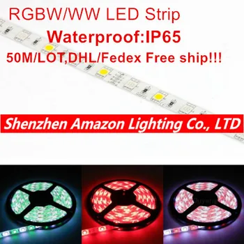 LED Lentes 5050 RGBW DC12V Elastīgs LED Gaismas RGB+balta / Warm White 60 Led/m 50m/daudz ar DHL Bezmaksas kuģis.