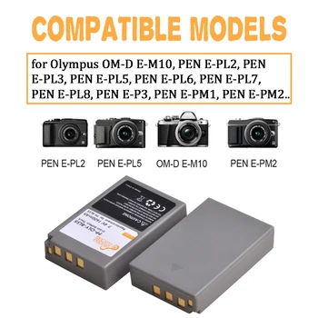 BLS-5 BLS5 Bls50 Akumulators + Lādētājs ar C Tipa Ostu Olympus OM-D E-M10 III II PEN E-PL2 PL5 PL6 PL7 PM2 M10 M10 II Stylus 1.