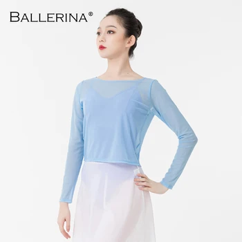 Baleta Deju, kas Par Sievietes Sexy Deju Sauļošanās vingrošana Ārējā jersey Long sleeve zemāko krekls Balerīna 6500