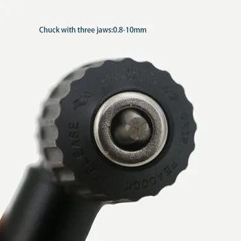 8mmHex Šķautni taisnā Leņķī Keyless Čaks Impact Drill Līkumu Pagarināšanu taisnā leņķī urbja stiprinājuma 90 Grādu Cordless Drill Adapteri