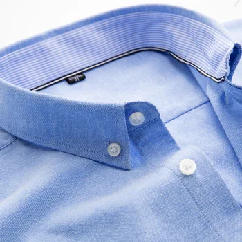 2020. gada Rudenī Jaunu Biznesa Gadījuma Oxford Vērpšanai Krekls Vīriešu Slim garām piedurknēm Cietā Ne-dzelzs Kreklu apdruka Vīriešu Apģērbs