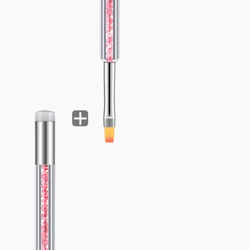MYBORMULA 1 gab divcokolu Nail Art Brush +Nagu Skrāpi Nagu Gēla Nagu Mākslas Apdare Pen Manikīra Instruments, Apaļa galva silikona pildspalvu