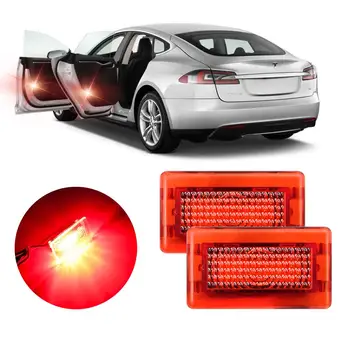 Auto Durvis, Drošības Brīdinājuma Gaismas, kas Mirgo par Tesla Model X S Auto pretsadursmju Bagāžnieka Interjera Lampas, Spuldzes Ultra Spilgti Jaunas