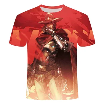 2020. gada Spēļu Spēli Overwatch 3DT Krekls Vīriešu Modes Spēļu Kaujas Vīriešu T-krekls 3D Modeli Druka lielformāta 3D Drēbes