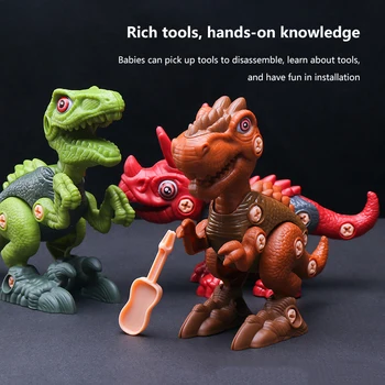 Bērniem elektrisko urbi noņemams riekstu dinozauru izglītības rotaļlieta simulācijas dinozaura tyrannosaurus bērniem montāža rotaļlietas, dāvanas