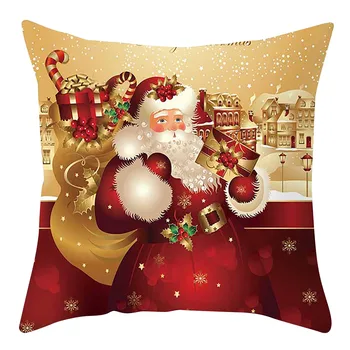 40# Ziemassvētki Poliestera Spilvens Segums Dīvāna Spilveniem Augu Mest Spilvens, Ziemassvētku Rotājumi, Mājas Ziemassvētki Apdare Natale