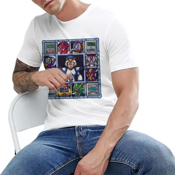 Mīksto Tīras Kokvilnas 16 Bitu Video Spēles Mega Cilvēks Megaman Man T Krekls Vasaras Modes Attēlu Drukas Apaļu Kakla Tee Plus Lieluma
