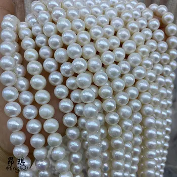 9-10mm Dabiskie Saldūdens Kultivētās Pērles Pie Apaļas Pērles Par DIY Eleganta Kaklarota, Aproce Rotaslietu izgatavošana Auskari Sievietēm Dāvanu