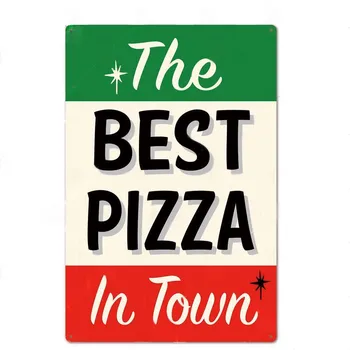 Pizza Metāla Zīmju Vintage Skārda Zīme Plāksne Vintage Retro Sienas Dekori Kafejnīca Bistro Restorānā, Picu Zonā