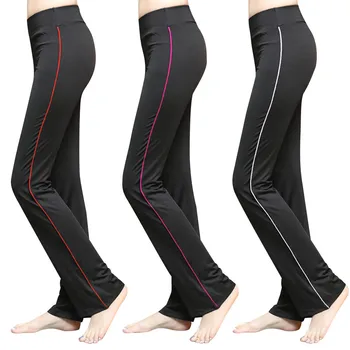 Sieviešu fitnesa bikses taisni Slim sviedru absorbējošu elpojošs bikses Plaša kāju skriešanas dziesmu bikses 2020 jaunas