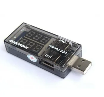 5GAB 2016 jaunākās Melnā krāsā USB Strāvas Sprieguma Testeris USB Voltmetrs Ammeter Detektoru Dubultā Rinda Rāda Jaunas DROPSHIPPING