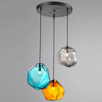 Kristāla stikla piekariņu gaismas dzīvojamā/ēdamistaba bāra dekori. Itālija akmens formas lampa led gaismas droplights G9 pelēks, zils ,dzeltens