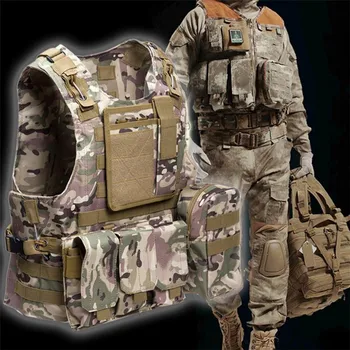 Taktiskā Veste Multi-kabatas SWAT Armija CS Medību Veste Tūrisma Pārgājienu Piederumi