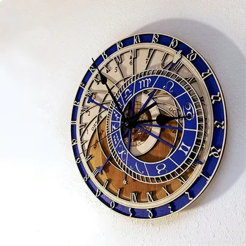 Radošo 3D Sienas Pulkstenis Astronomijas Antikvariāts Stila Pulksteņi Mājas Kvarca Vintage Zvaigznājā Klusa Kustība, Sienas Skatīties