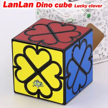 Puzzle Magic Cube LanLan Laimīgs āboliņš Dino kubs patīk dīvainas formas profesionālās ātrums cube izglītības Loģikas spēle rotaļlieta