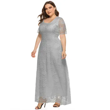 2020. gada Vasaras sieviešu Plus Lieluma Mežģīnes garo kleitu modes Dāmas sexy Puse kleitas