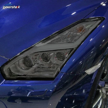 2 Gab., Auto Lukturu Krāsa Melna ar aizsargplēvi Aizsardzības Pārredzamu TPU Uzlīmes Priekš Nissan VTN R35 Nismo 2009-2020 Piederumi