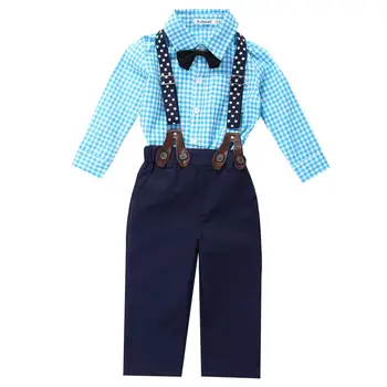 Pudcoco 2019 Jaunu Modes Jaundzimušajiem Bērniem, Baby Boy Tauriņu Pleds Krekla, Zeķu Bikses Bikses Apģērbs, Komplekts