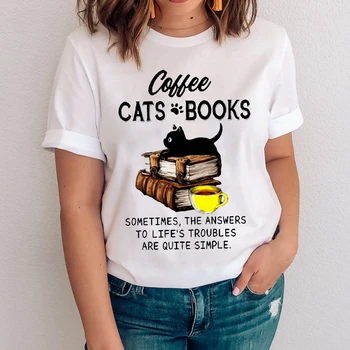 Sieviešu Grafiskais Smieklīgi Kawaii Kaķis Dzīvnieku Pavasara Vasaras Karikatūra Dāmu Apģērbu Topi Apģērbi T-Veida, Drukāšanas Sieviešu T T-Krekls