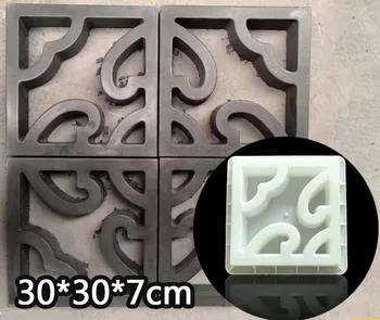 Cementa Senlaicīgu Ķieģeļu Pelējuma Square Garden Sienas Pieņemšanas Ķieģeļu Pelējuma 3D Griešanai Anti-Slip Betona Plastmasas Veidnes Bruģa 30x30x7cm