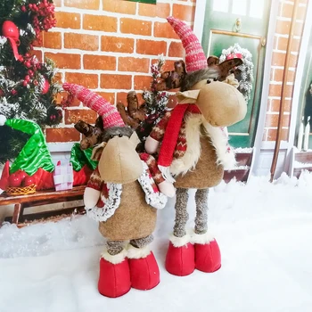 Ziemassvētku Brīvdienu Puse Dekorācijas, Lelles ar Teleskopiskās Kājas Home Hotel Rotājumi, Jaunā Gada Dāvanas Santa Claus Lelles Santa/Snowm