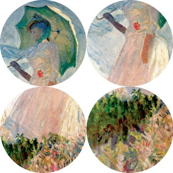 Monet Sieviete Ar Saulessargs Gleznas Pie Sienas, Impresionisma Meitene Sienas Mākslas Audekls Izdrukas Cuadros Bildes Dzīvojamā Istaba